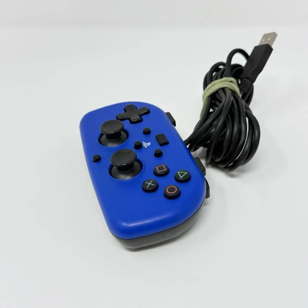 Hori Mini Wired Gamepad Controller PS4 Blue PS4-100U Tested